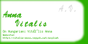 anna vitalis business card